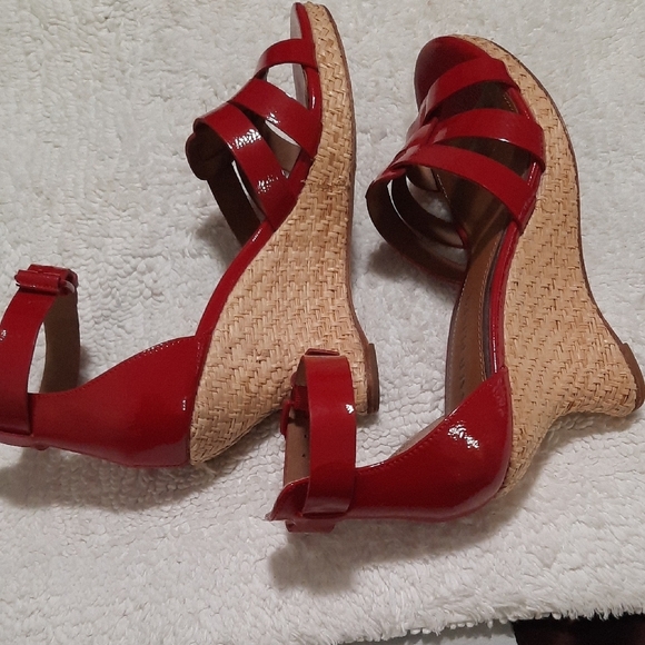 Donald J. Pliner Red Strappy Wedges - Picture 8 of 10
